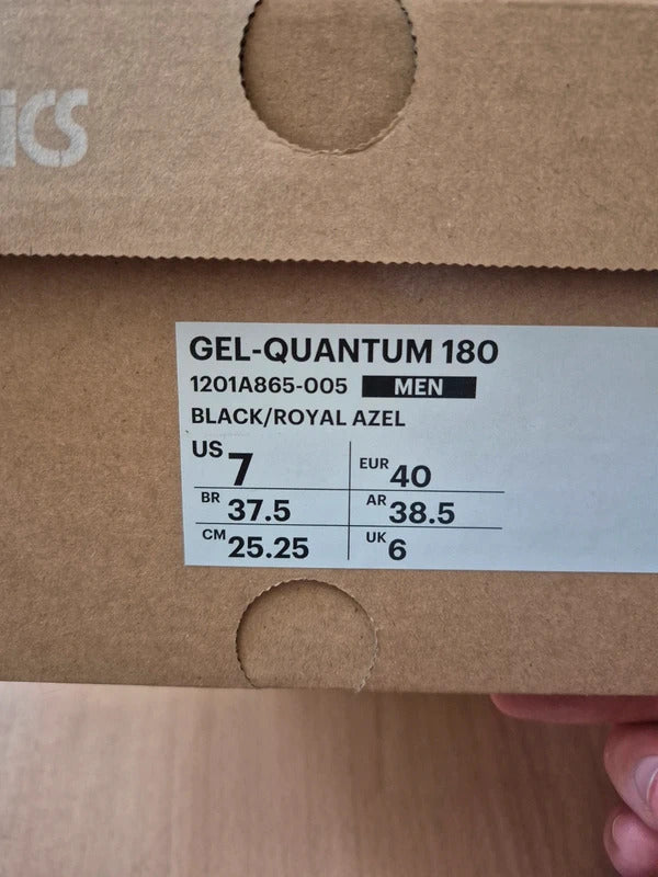 Asics Gel-Quantum 180 Running trainers | Black & Royal Azel | size 6 Unisex