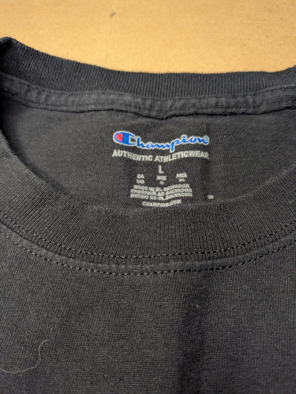 Champion Spellout Long Sleeved Tshirt Large