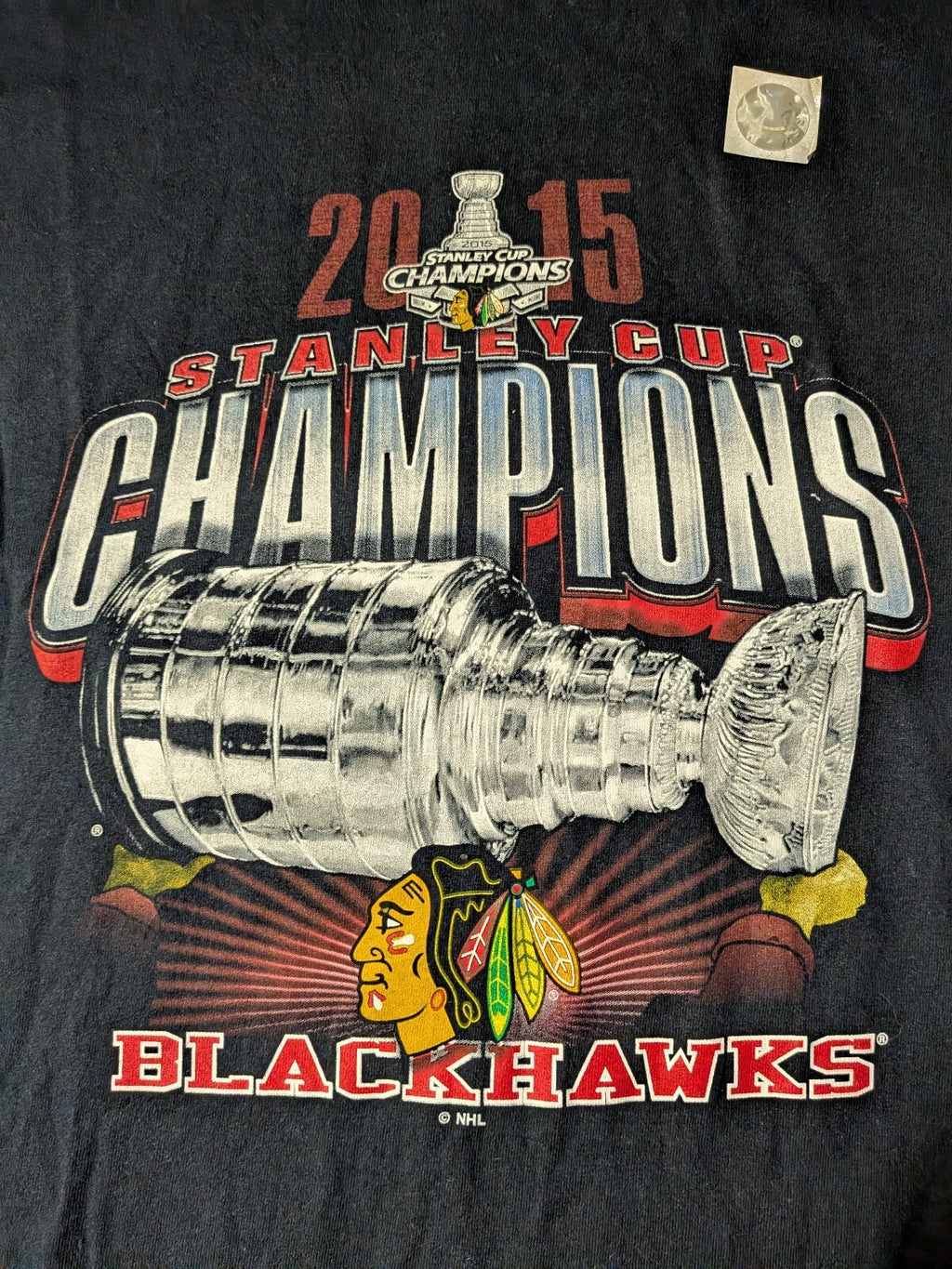Hockey NHL Stanley Cup Winners Tshirt 2015 Blackhawks Large