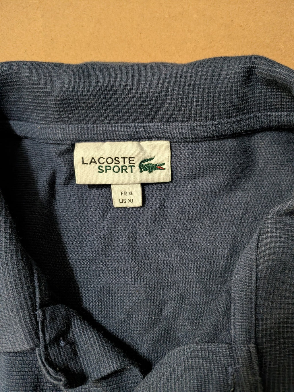 Lacoste Long Sleeved Polo Shirt Navy Size 6/ XL