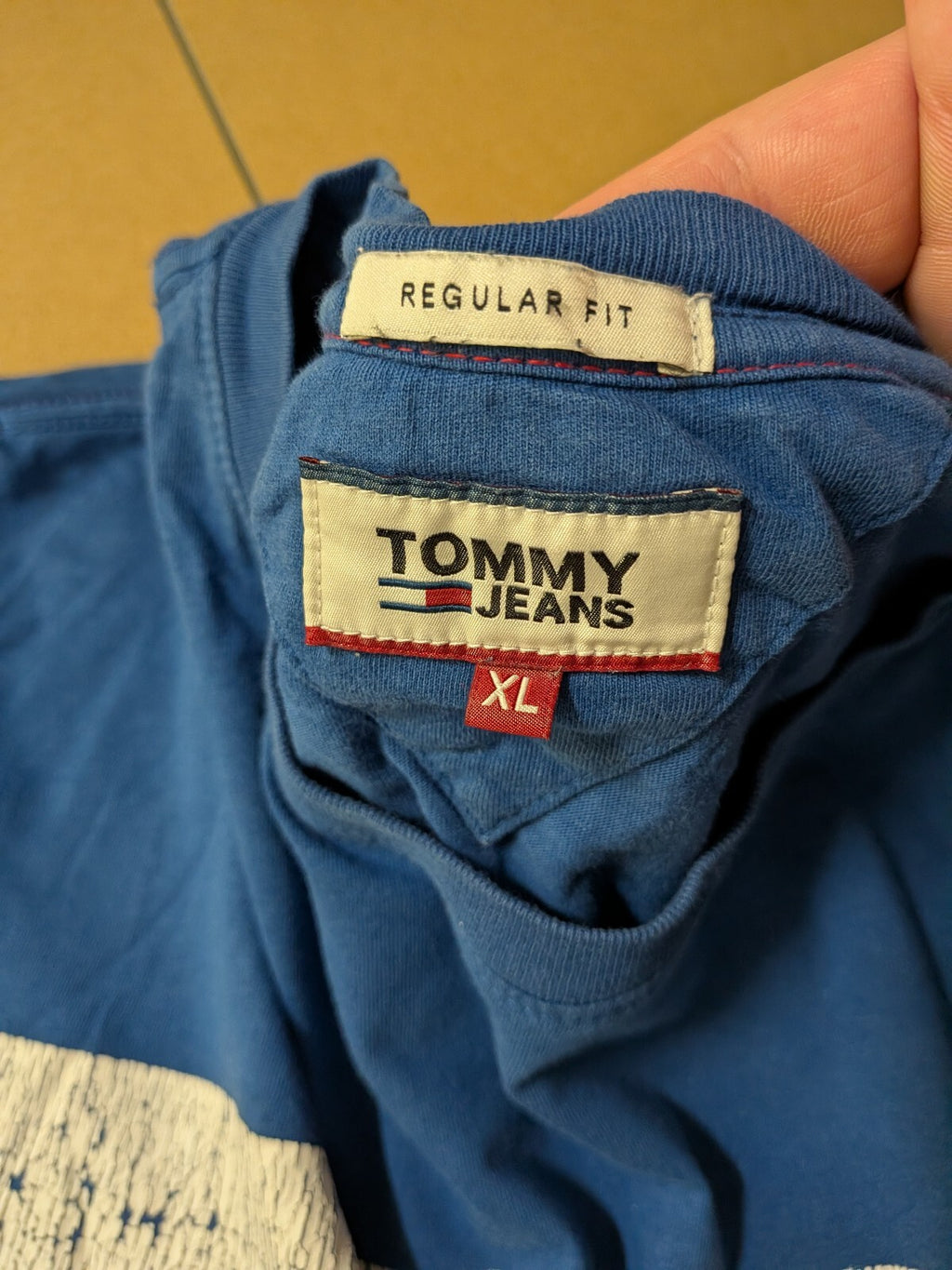 Tommy Hilfiger Blue spellout logo tshirt XL