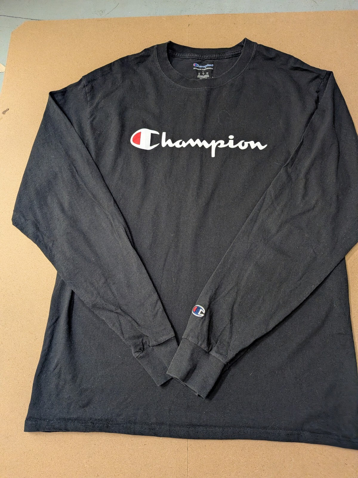 Champion Spellout Long Sleeved Tshirt Large