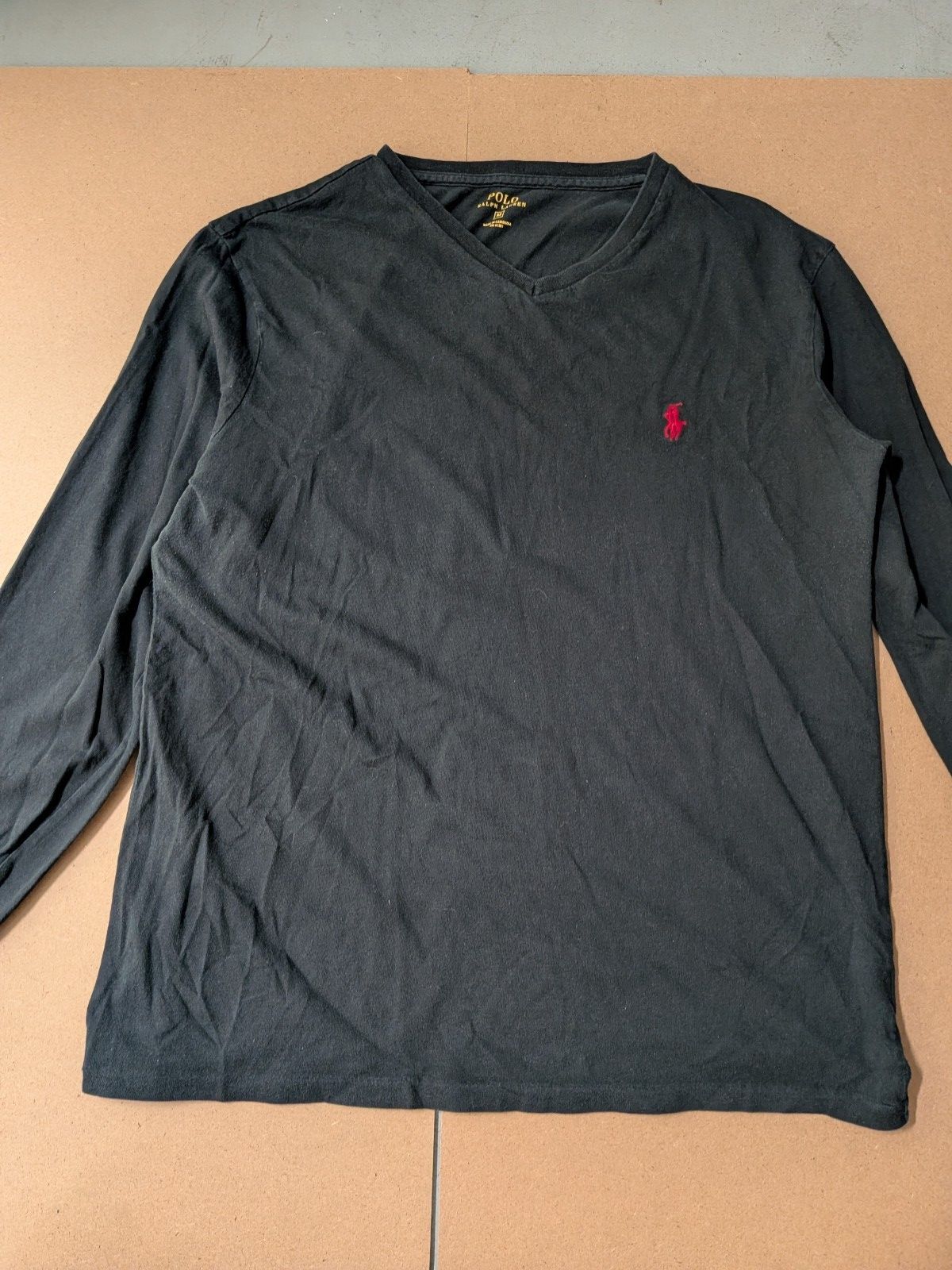 Ralph Lauren long sleeved mens black tshirt medium