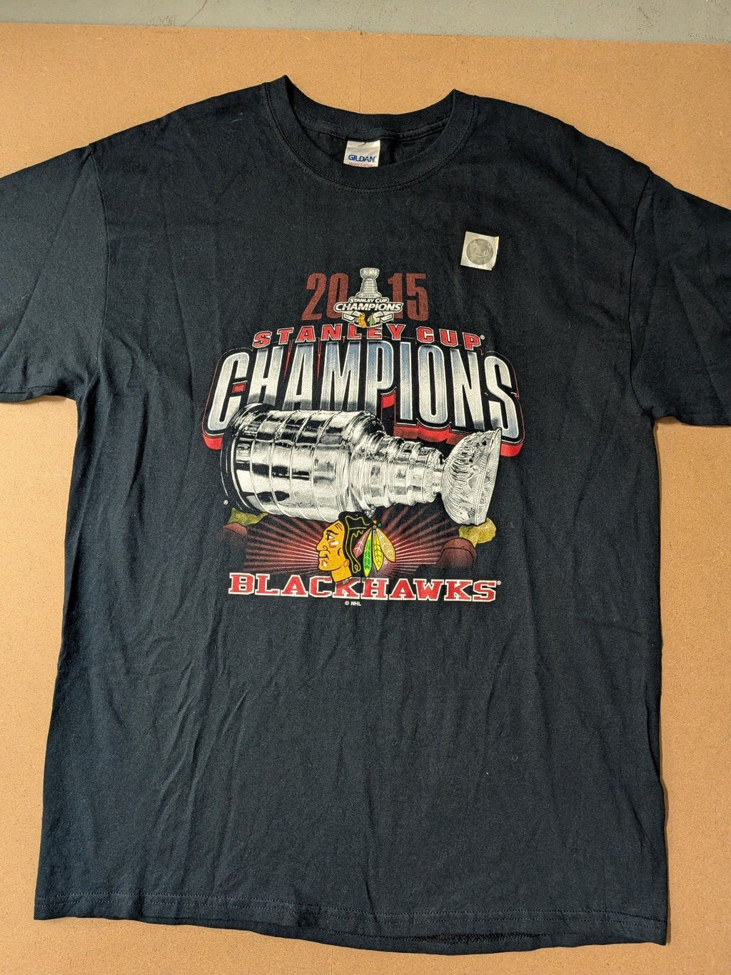 Hockey NHL Stanley Cup Winners Tshirt 2015 Blackhawks Large